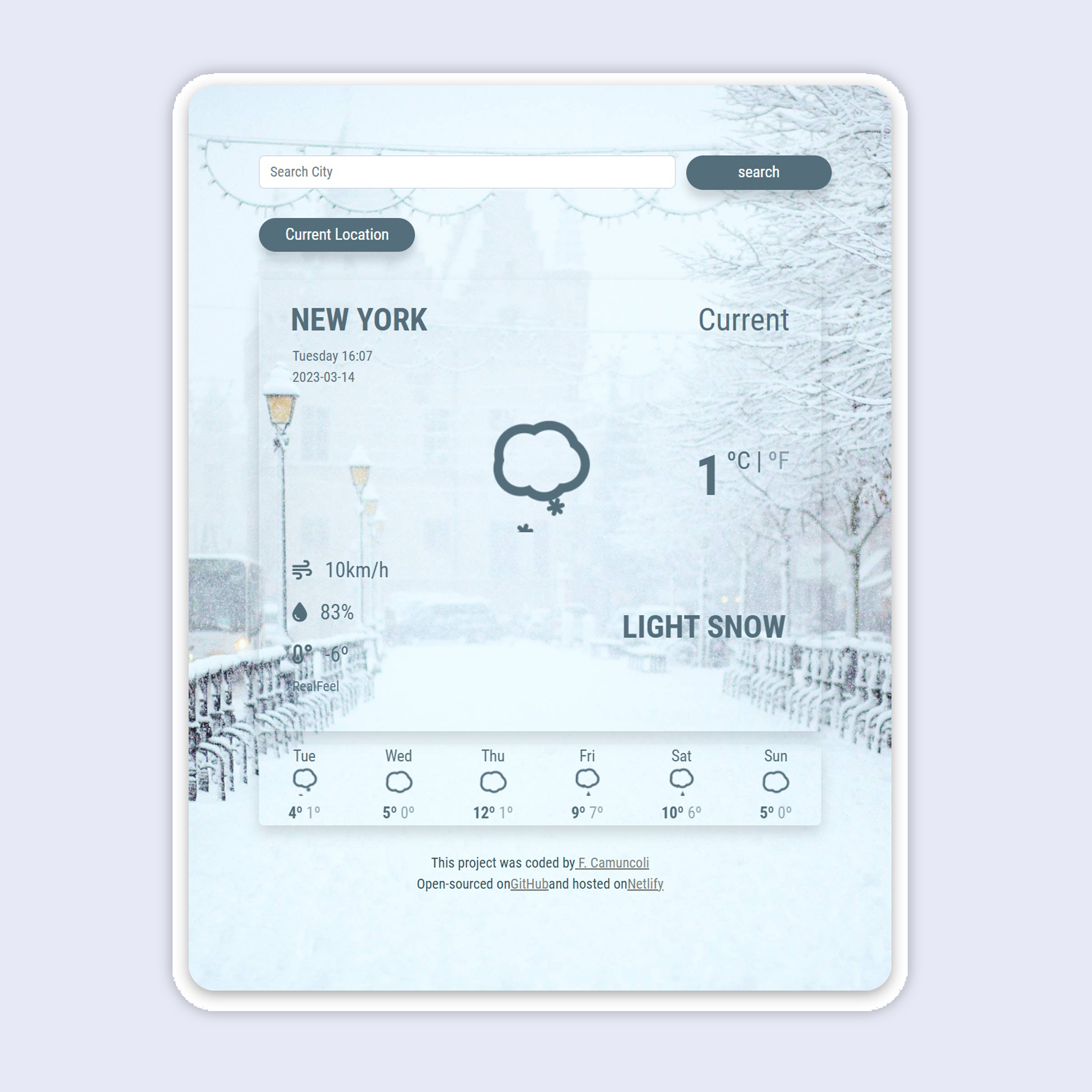 Weather App Page